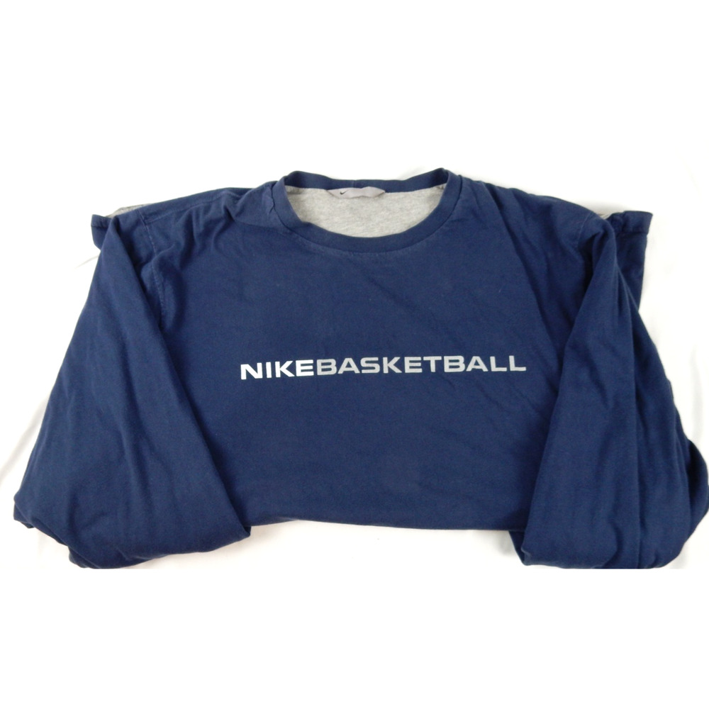 VTG Nike Basketball Reversible Long Sleeve Men XL Y2K Heavyweight Blue Grey - Picture 6 of 6